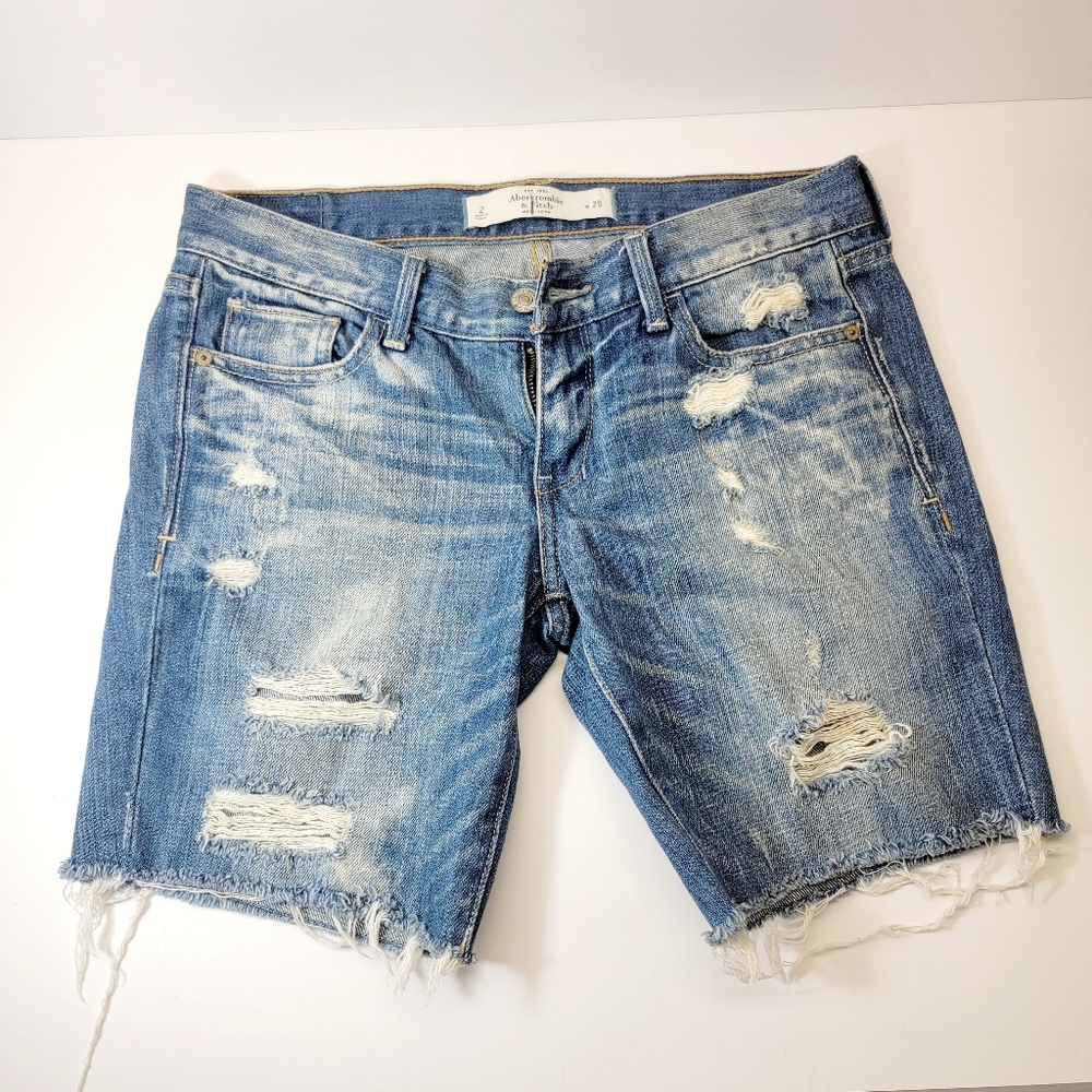 Vintage Abercrombie & Fitch Distressed Cutt-off Jean Shorts Size 26